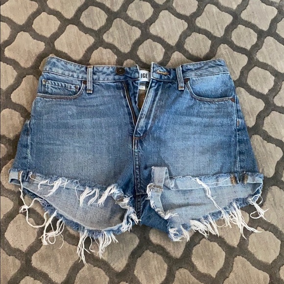 PAIGE Pants - PAIGE DENIM High Waisted Denim Shorts